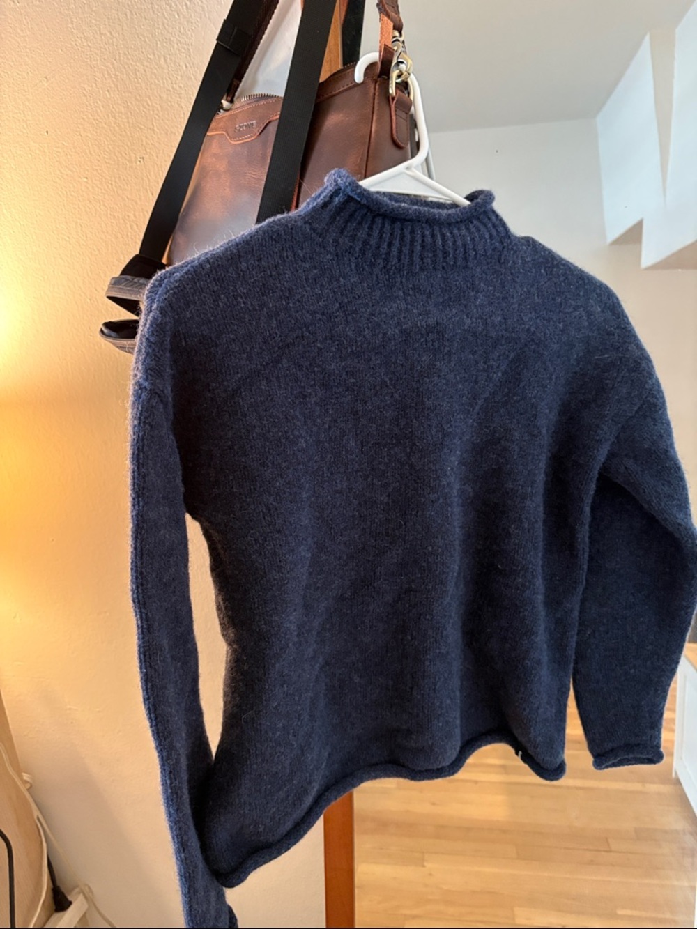 Finisterre Taran blue wool sweater women's 4 (s-m)